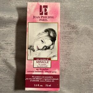 Jean Philippe Paris Our Version Miracle for Women Lancome Eau De Parfum 2.5 oz
